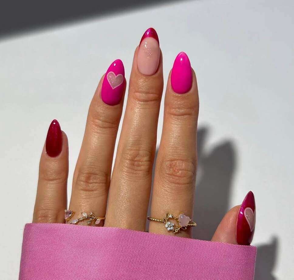 pink Valentine's nail designs