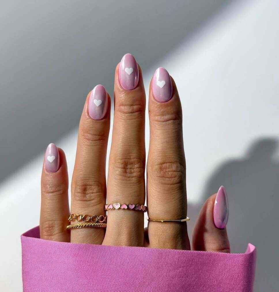 pink Valentine's nail designs 