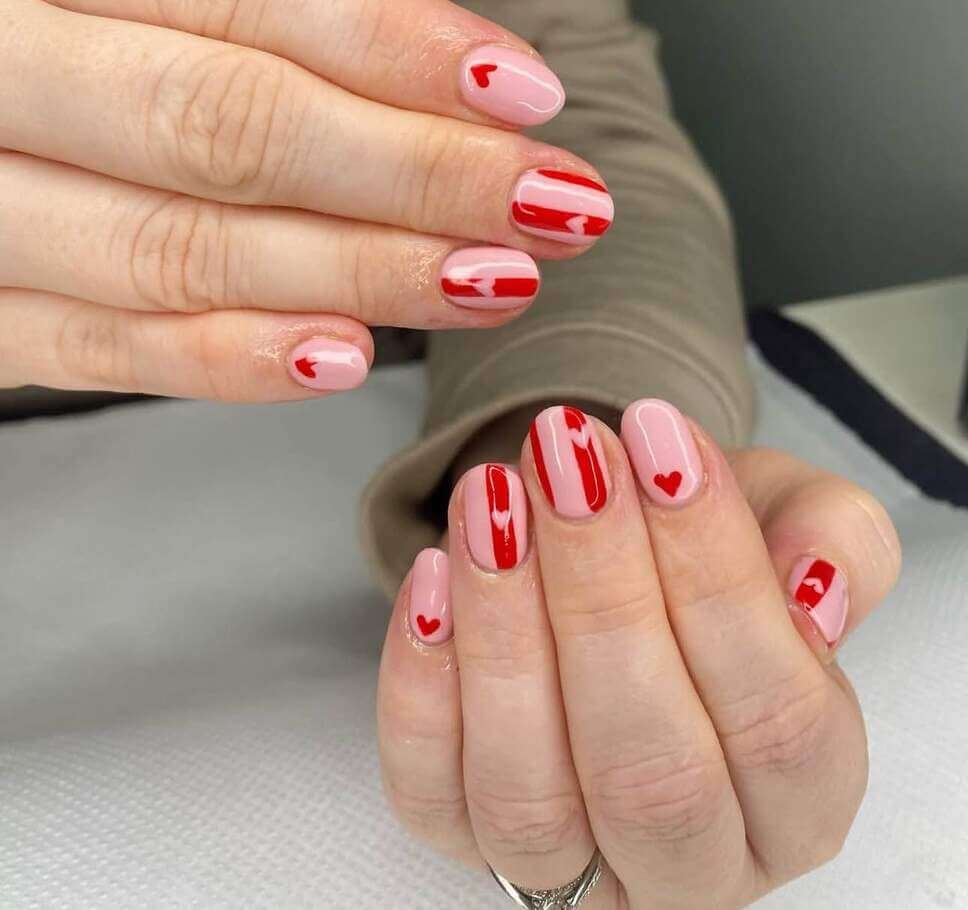 pink Valentine's nail designs 