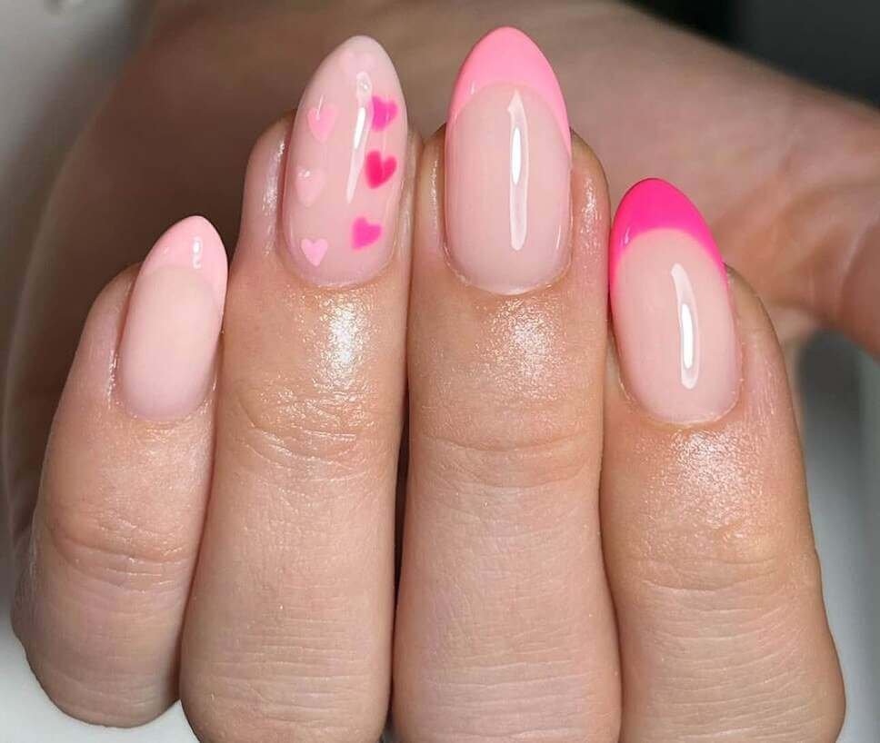 pink Valentine's nail designs 