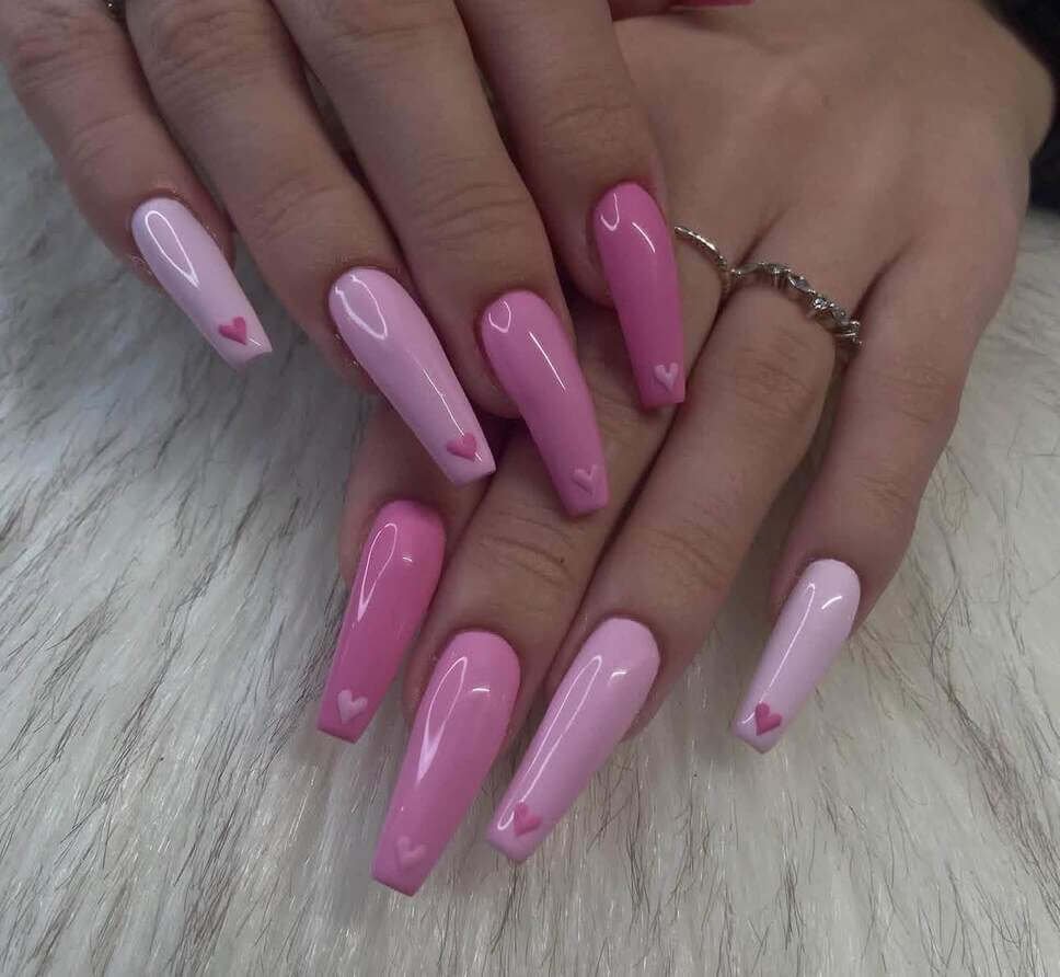 pink Valentine's nail designs 