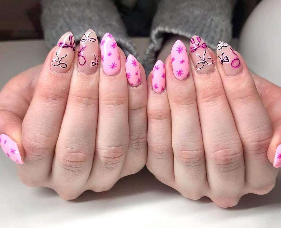 pink Valentine's nail designs 