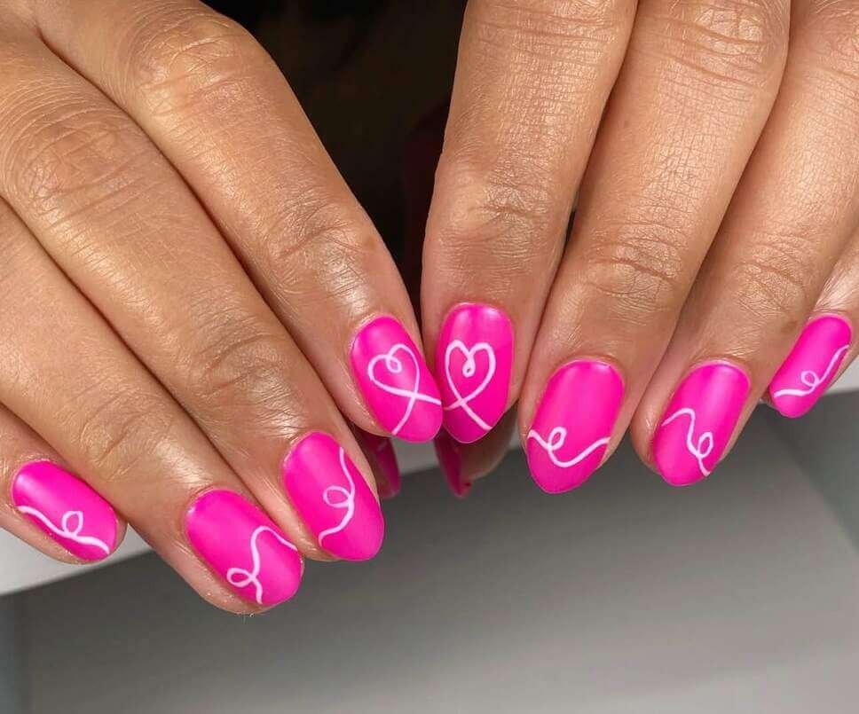 pink Valentine's nail designs 
