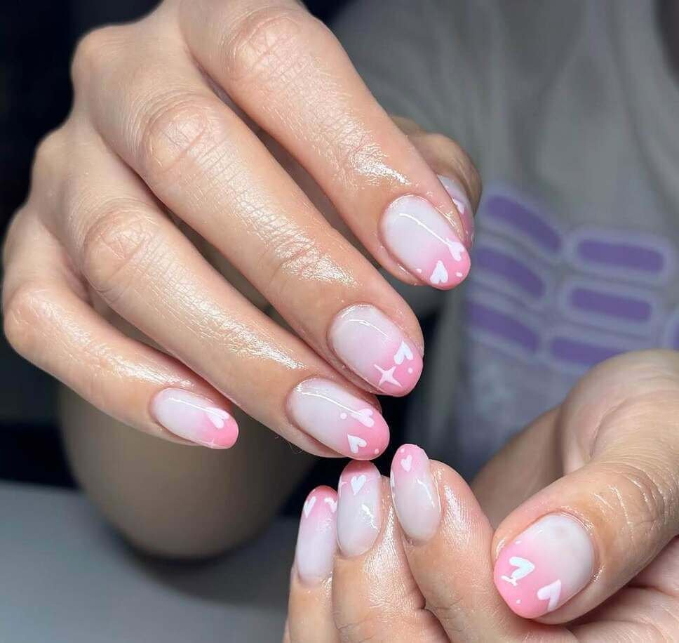 pink Valentine's nail designs 