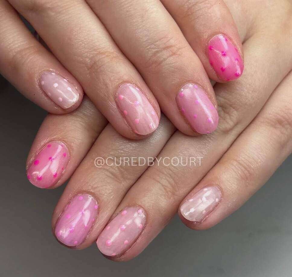 pink Valentine's nail designs 
