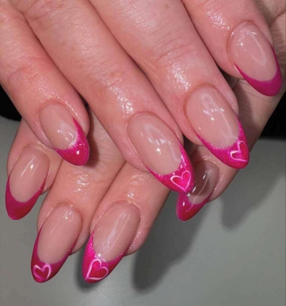pink Valentine's nail designs