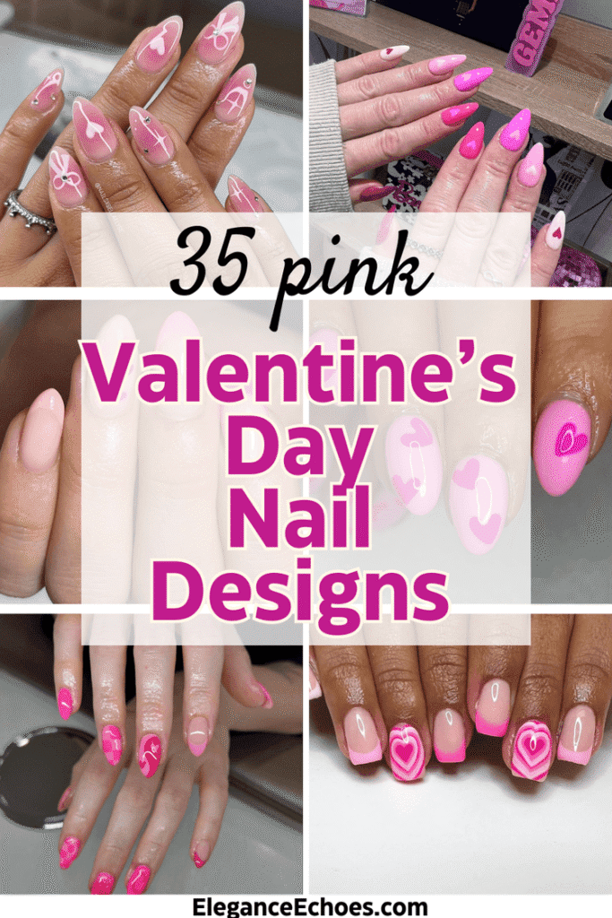 pink valentine's day nail designs 