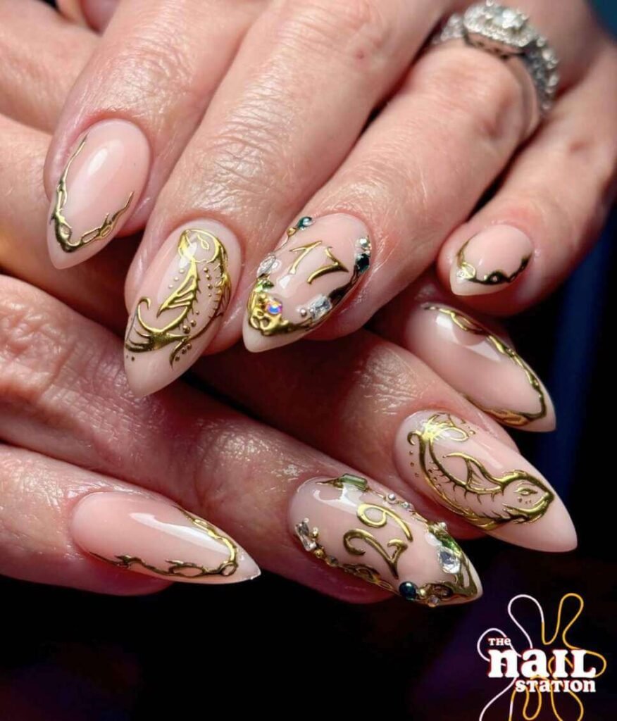 pisces nail designs 