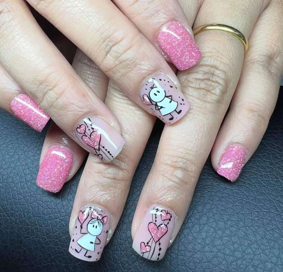 short square valentine's nail designs 