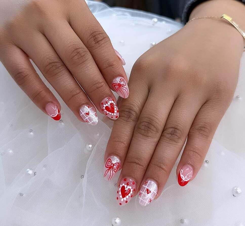 short valentine's nail designs 