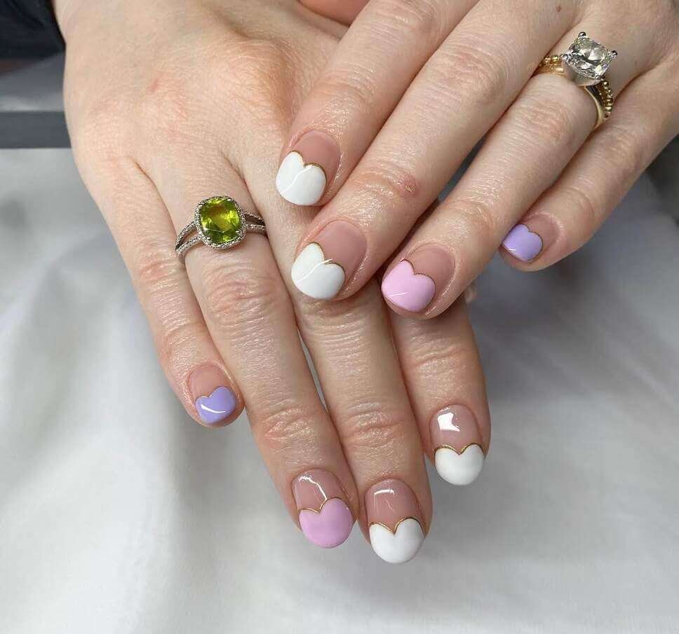 short valentine's nail designs with hearts