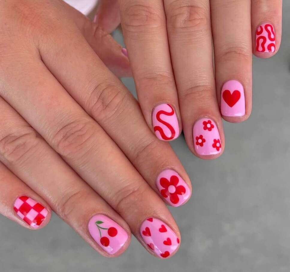 short valentine's nail designs 