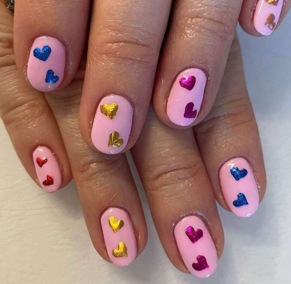 short valentine's nail designs