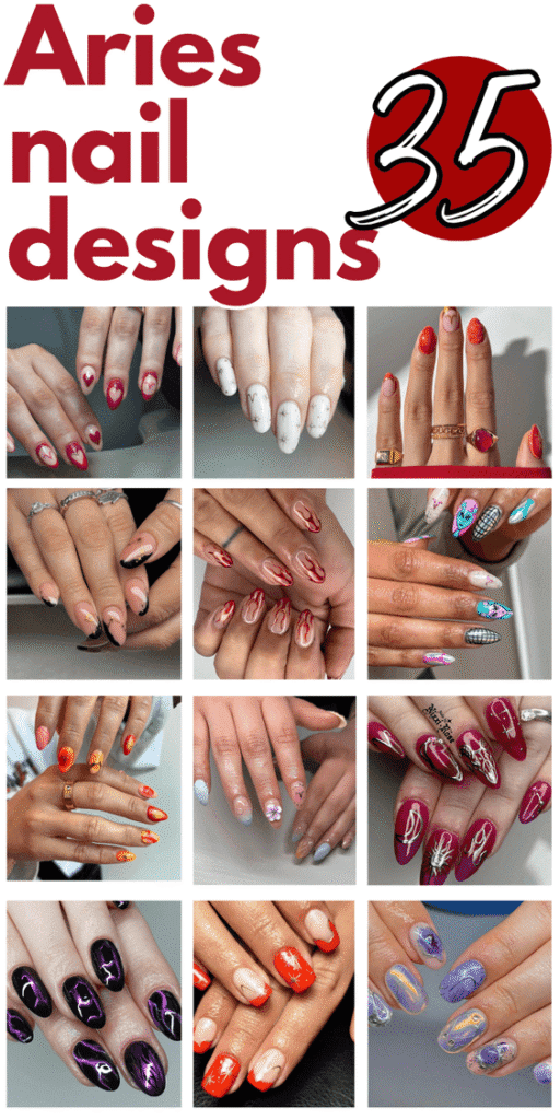aries birthday nails 