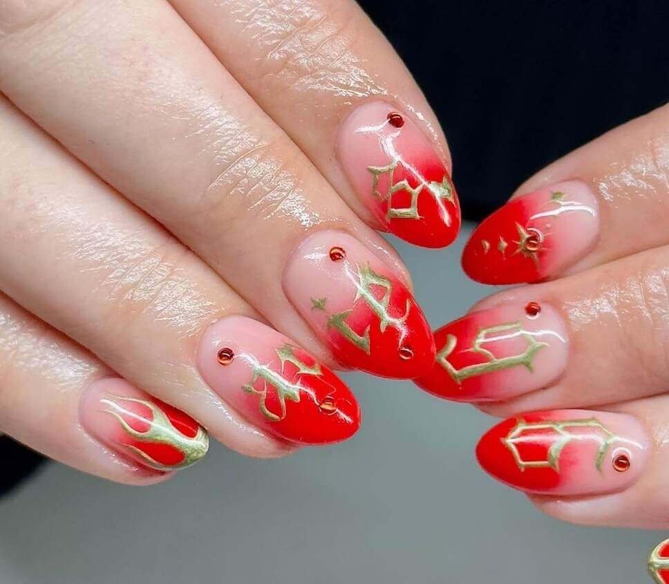 aries birthday nails
