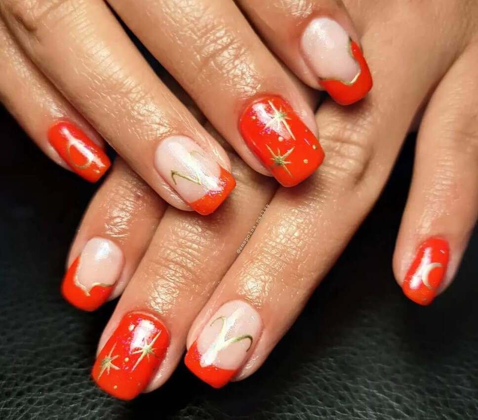 orange aries nail ideas