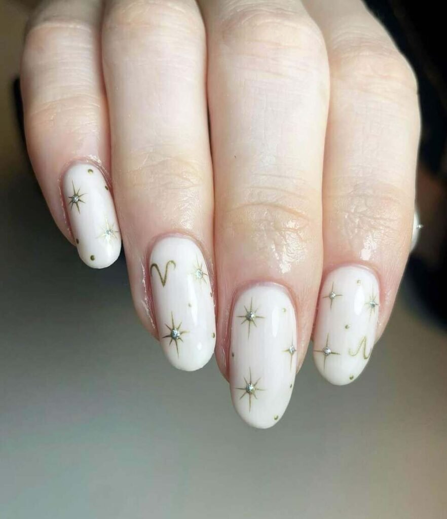 neutral aries birthday nails