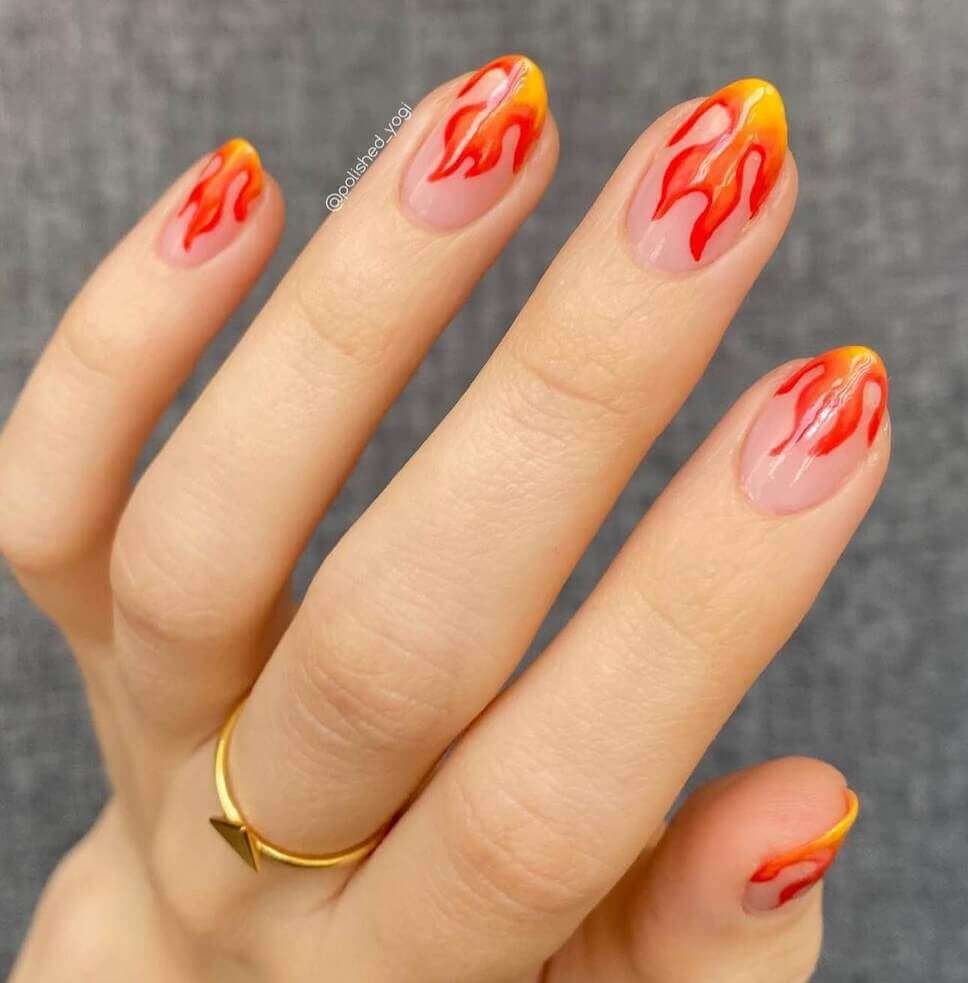 flame aries nails