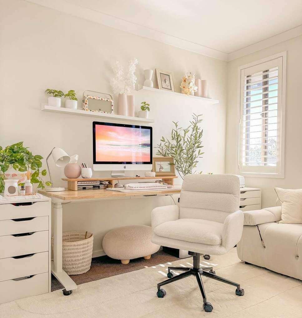 white home office ideas