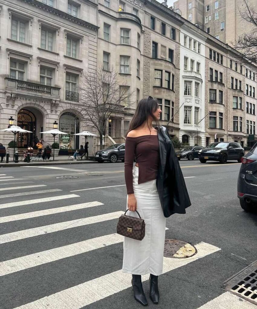 nyc spring outfits in a skirt