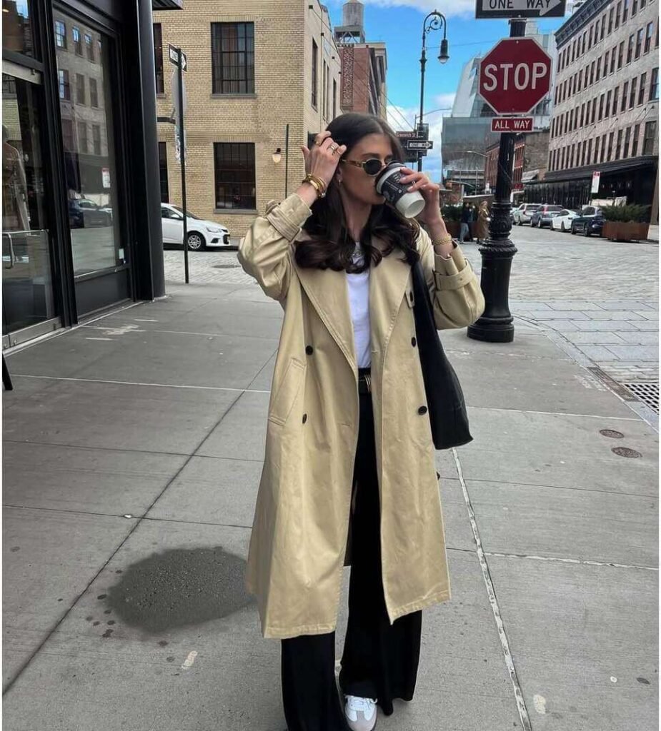 nyc spring outfit trench coat