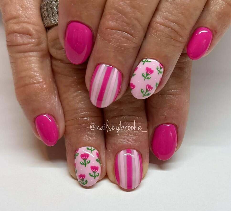 pink nails for spring