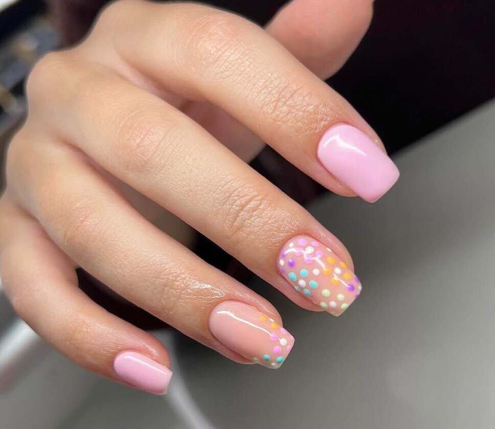 pastel pink spring nails