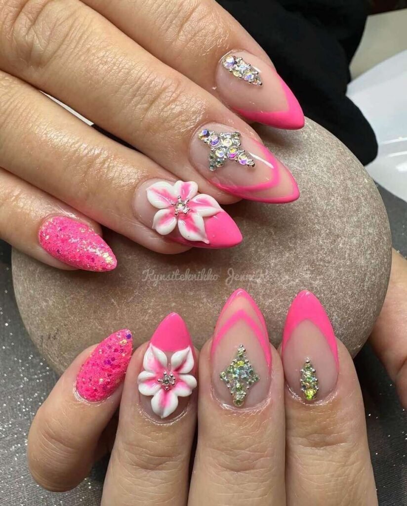 pink spring nails 