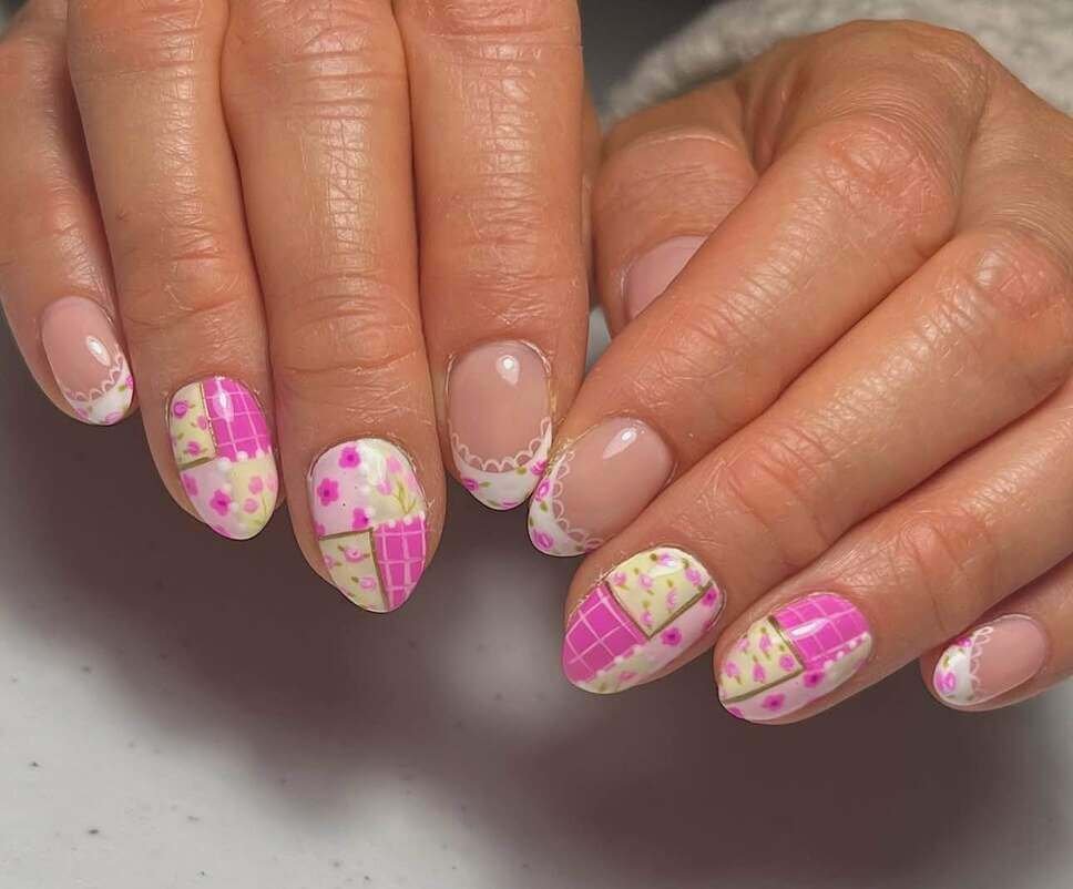 pink nails for spring