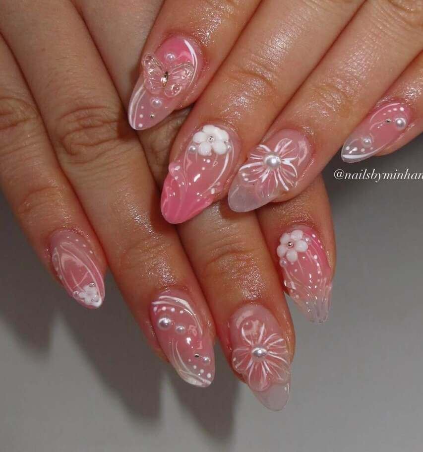 pink spring nails 