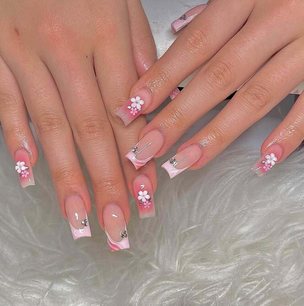pink spring nails