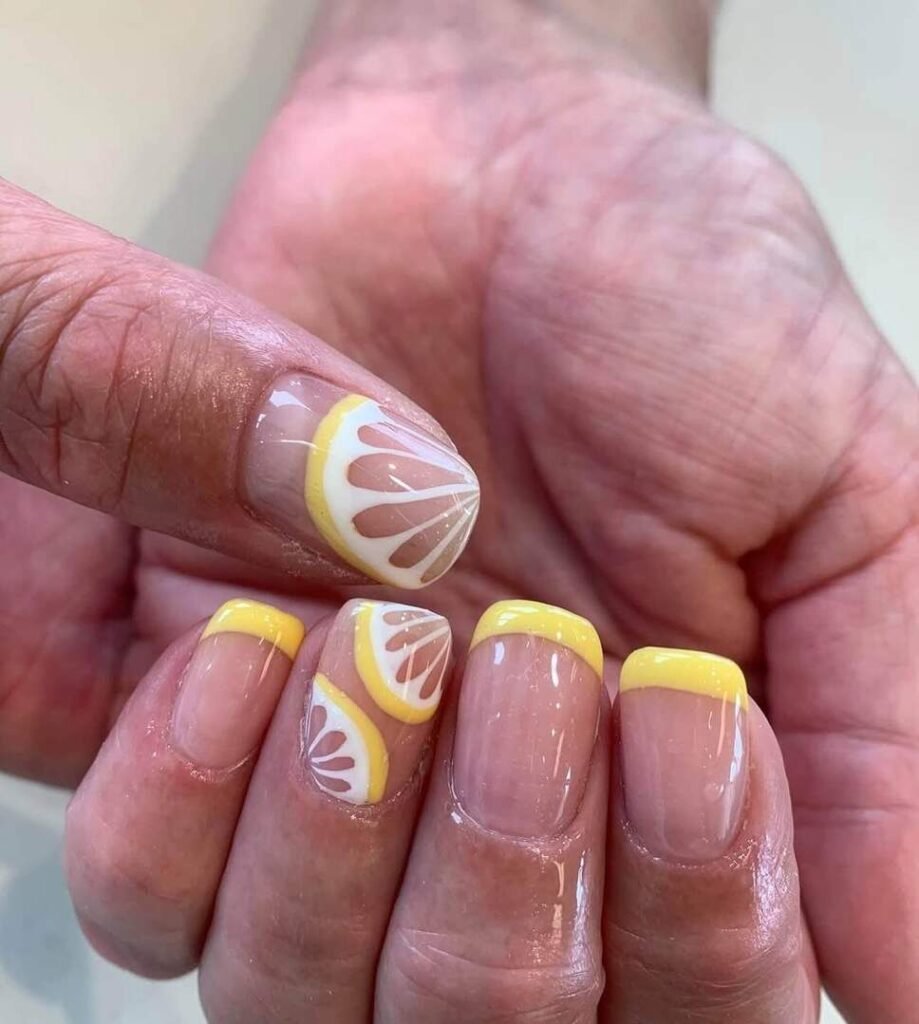 lemon spring nails