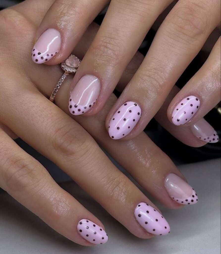 polka dot spring nails