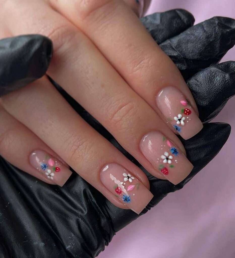 simple spring nails floral