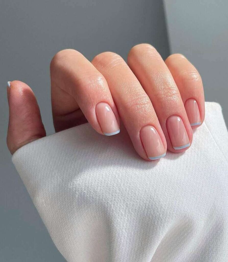 french tip simple spring nails 