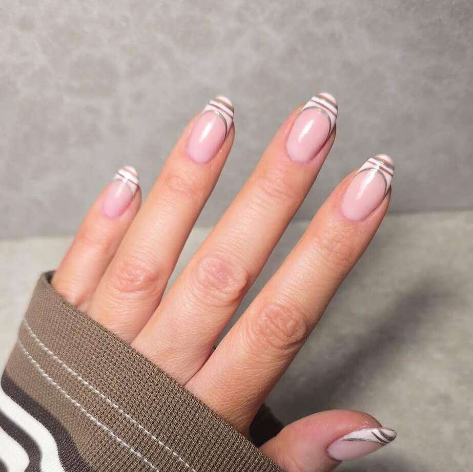 neutral french tip nails