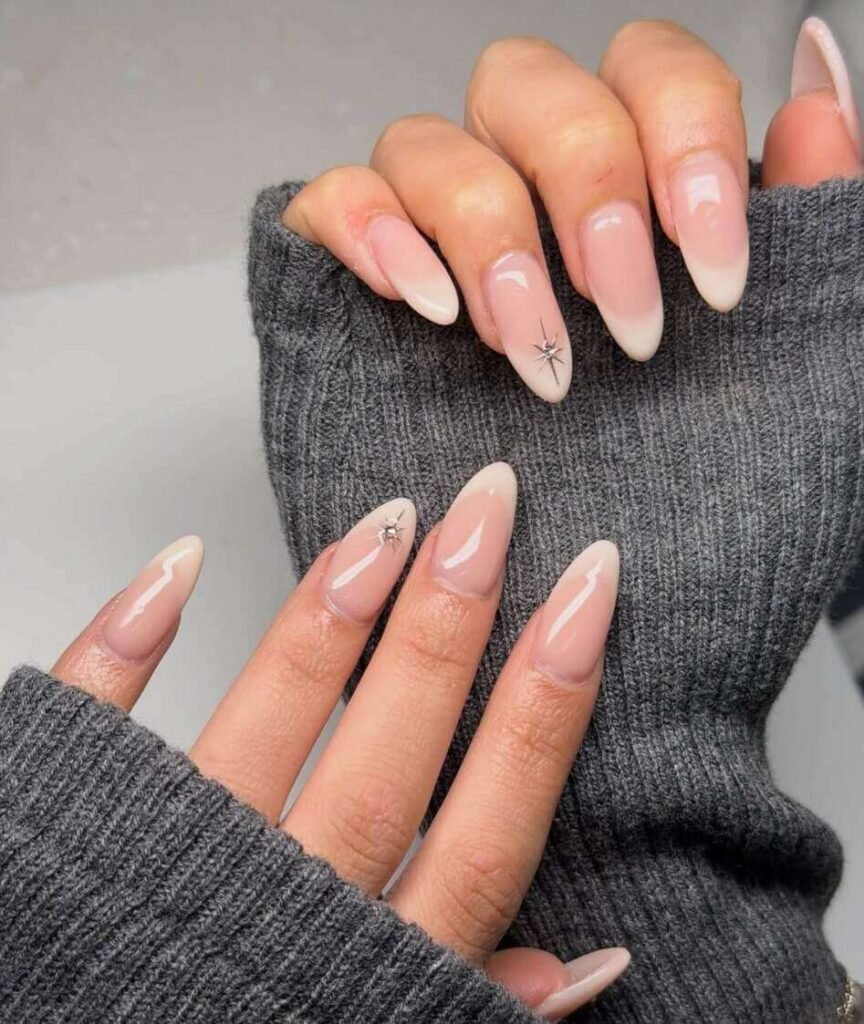 long neutral nail designs