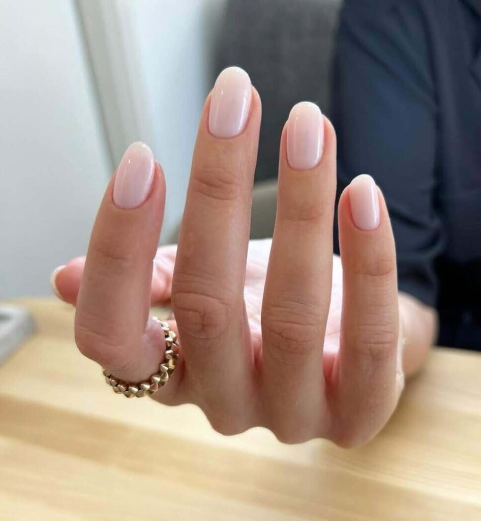 neutral almond nails
