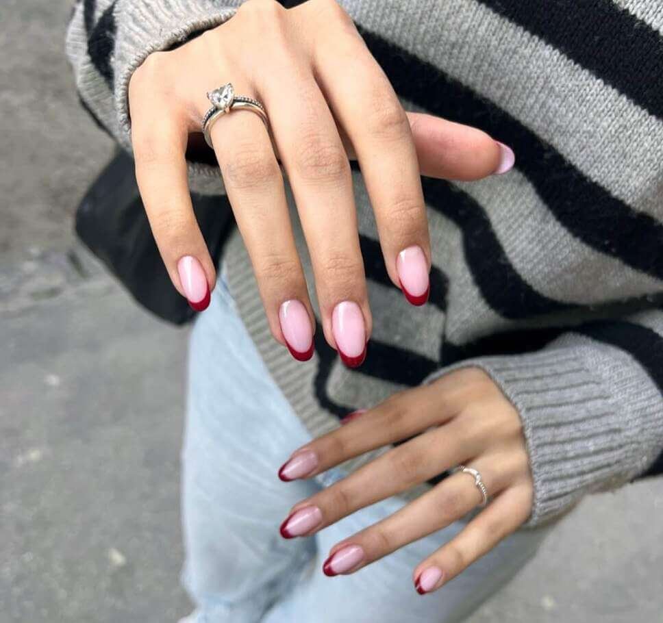 french tip old money nails