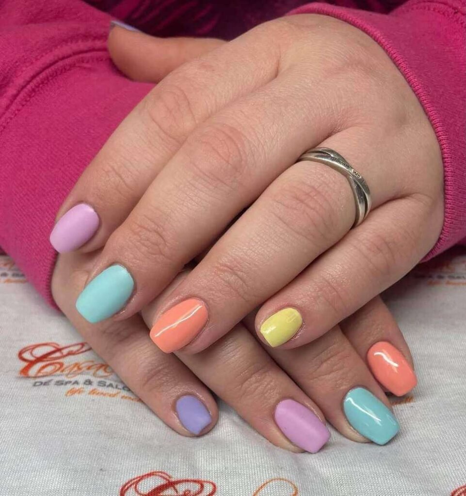 pastel french nails