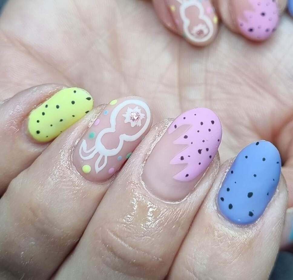 short pastel easter nails