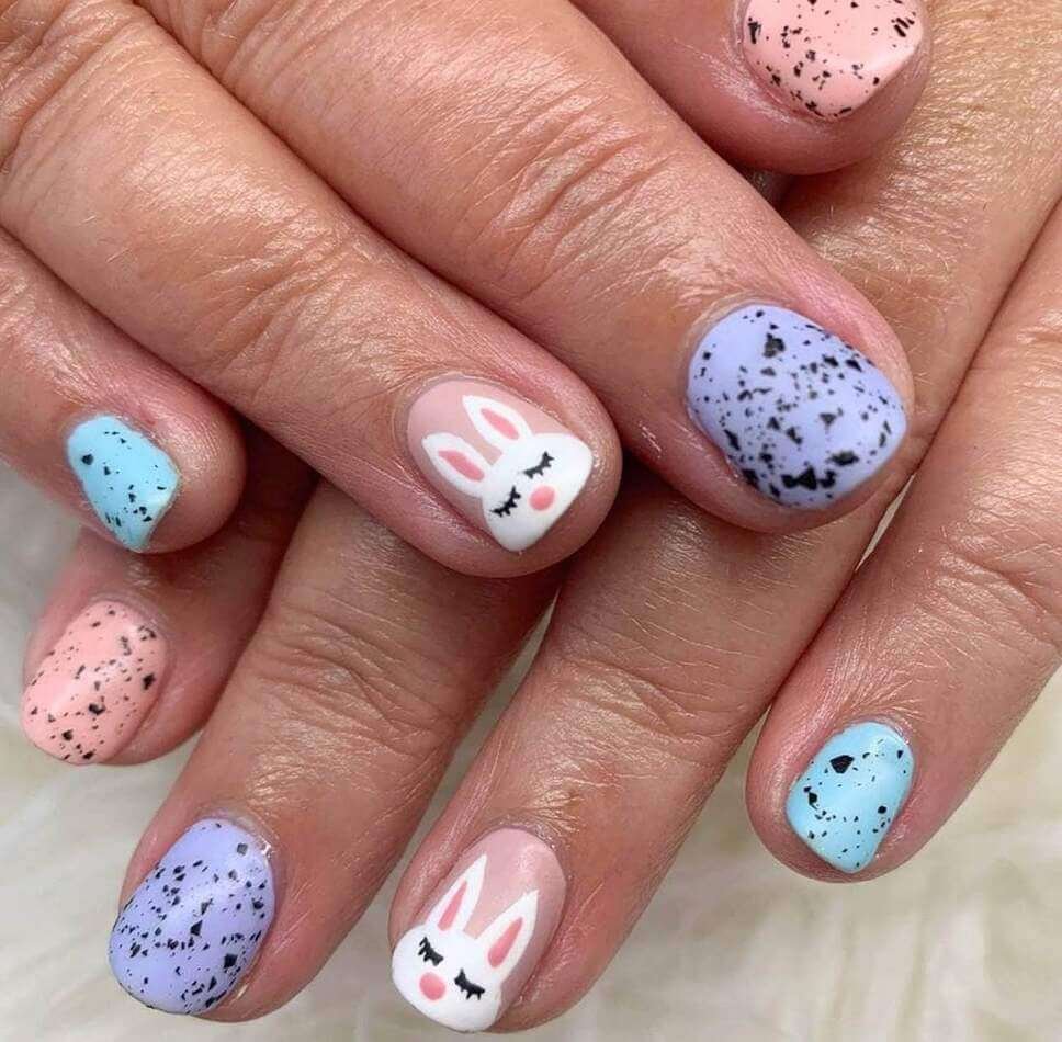 short pastel Easter nails
