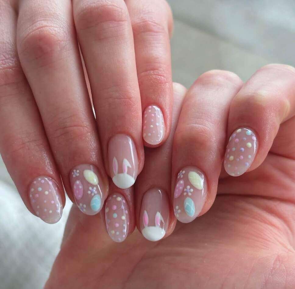 short pastel easter nails