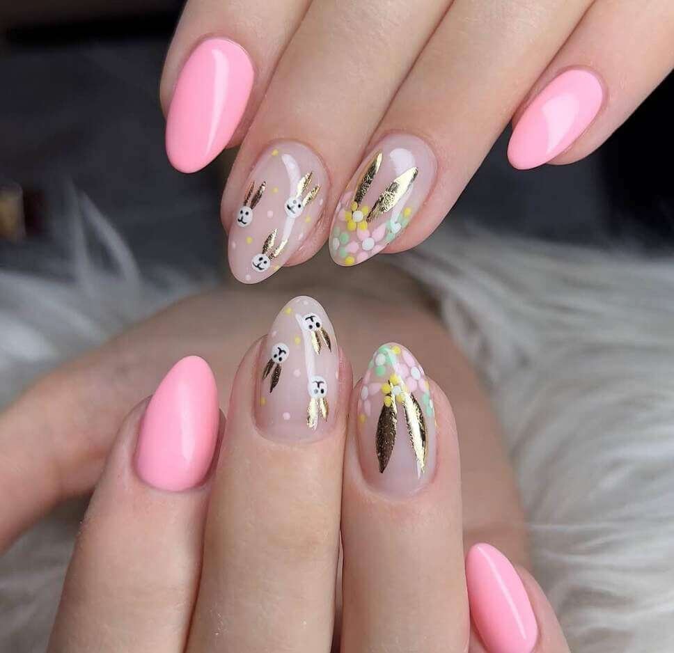 pastel pink easter nails