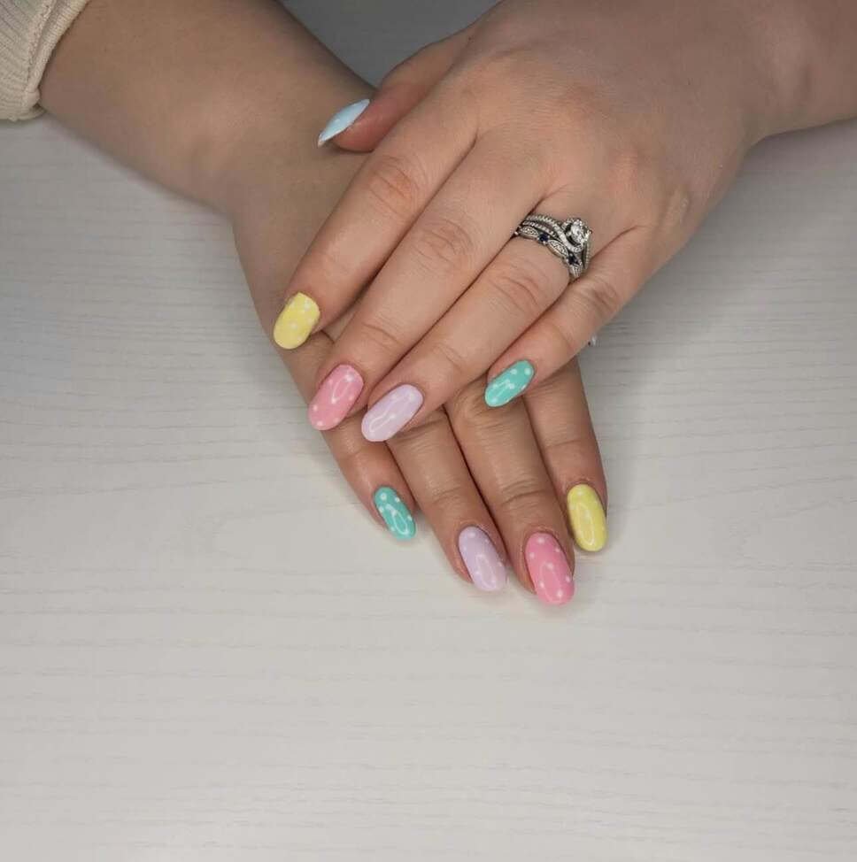 short pastel easter nails