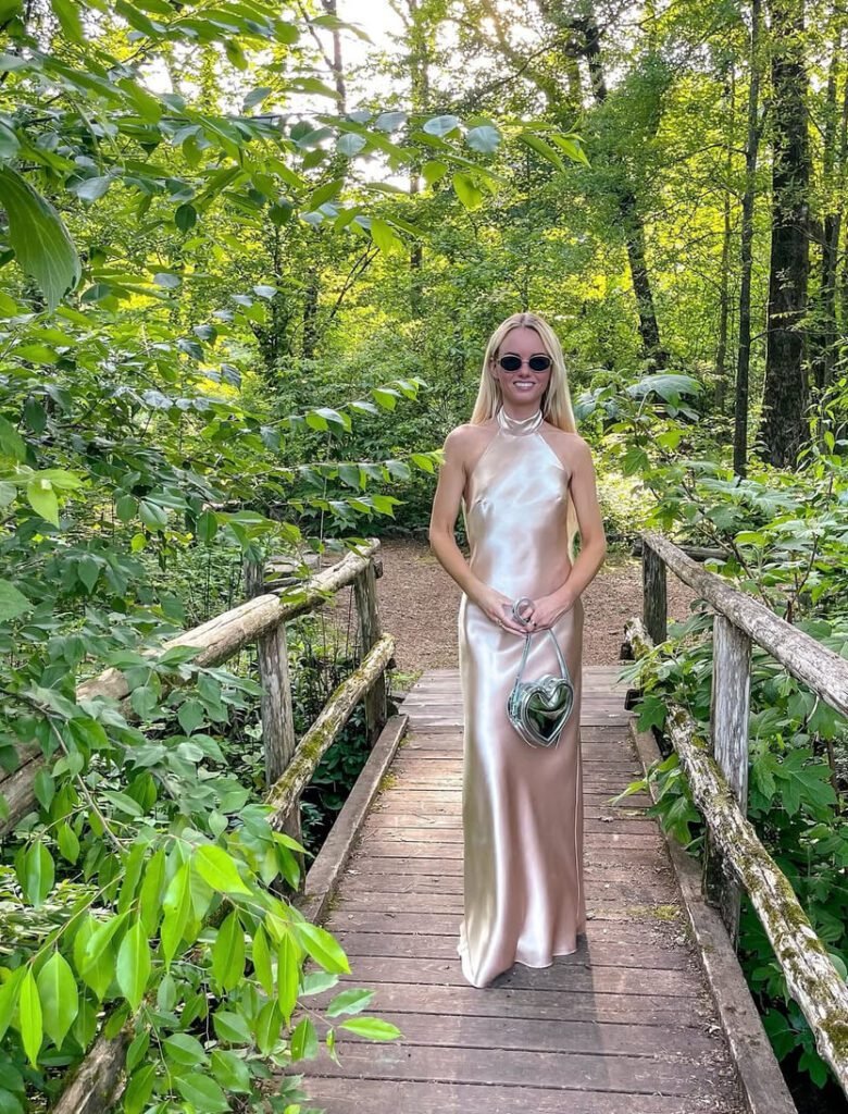 satin dress for a spring wedding