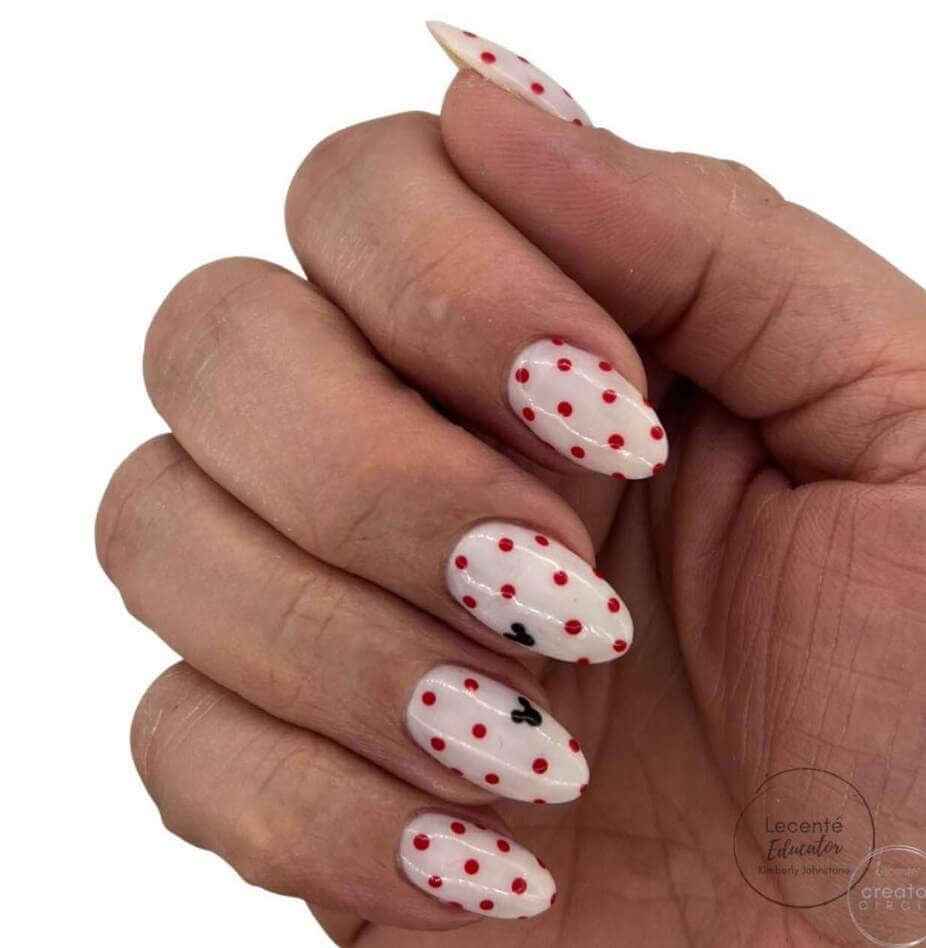 disney polka dot nails