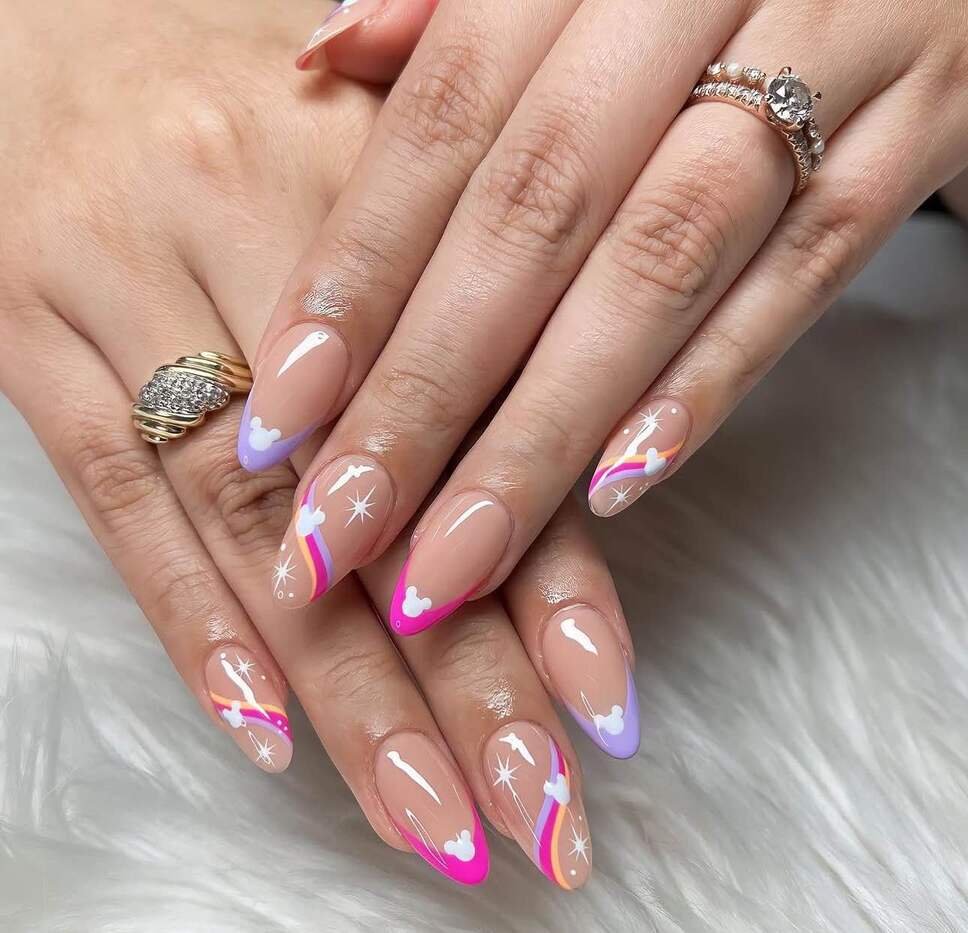 french tip disney nail designs