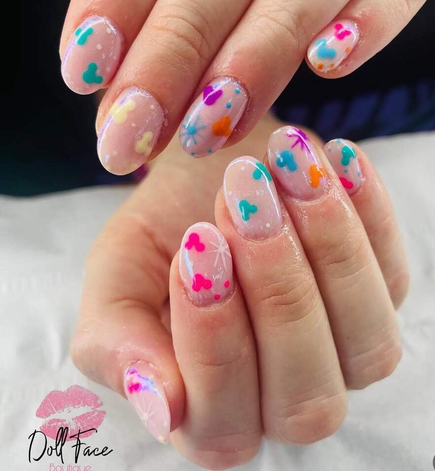 colorful disney nails