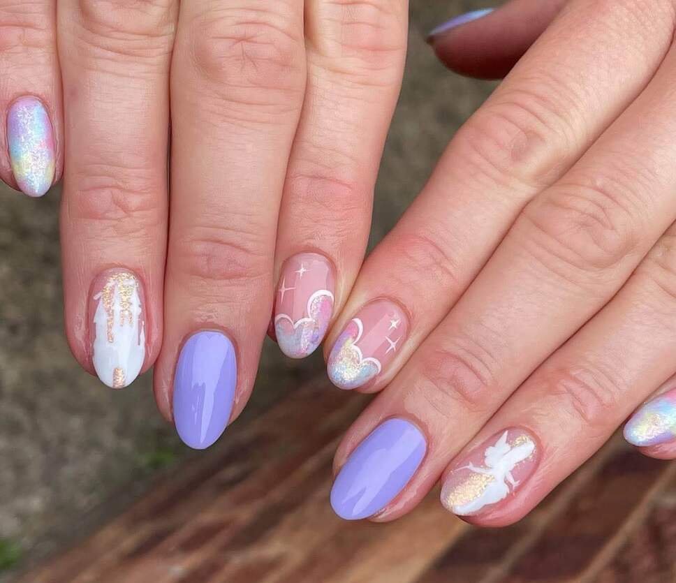 blue  disney nails